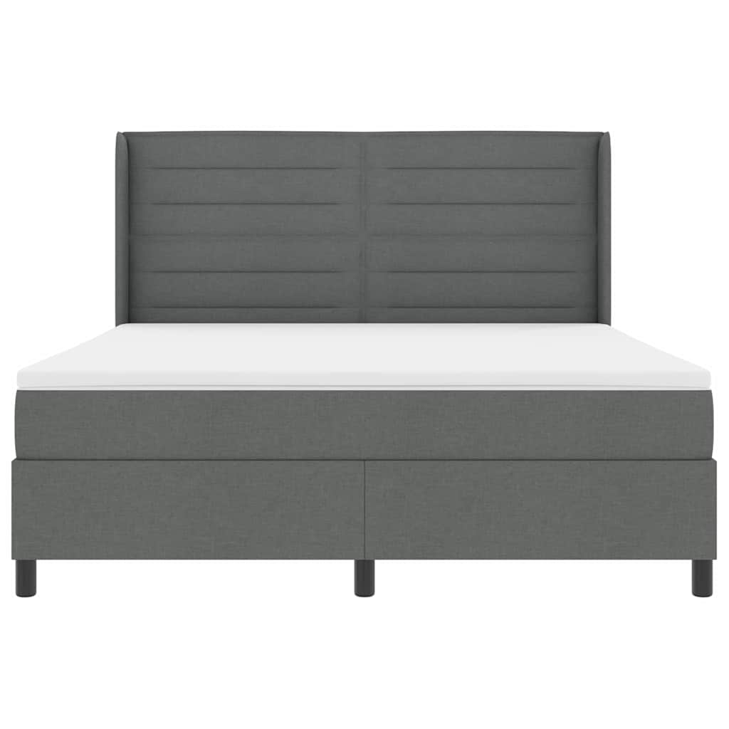 vidaXL LED Κρεβάτι με βάθρο με στρώμα Σκούρο Γκρι 180 x 200 cm ύφασμα