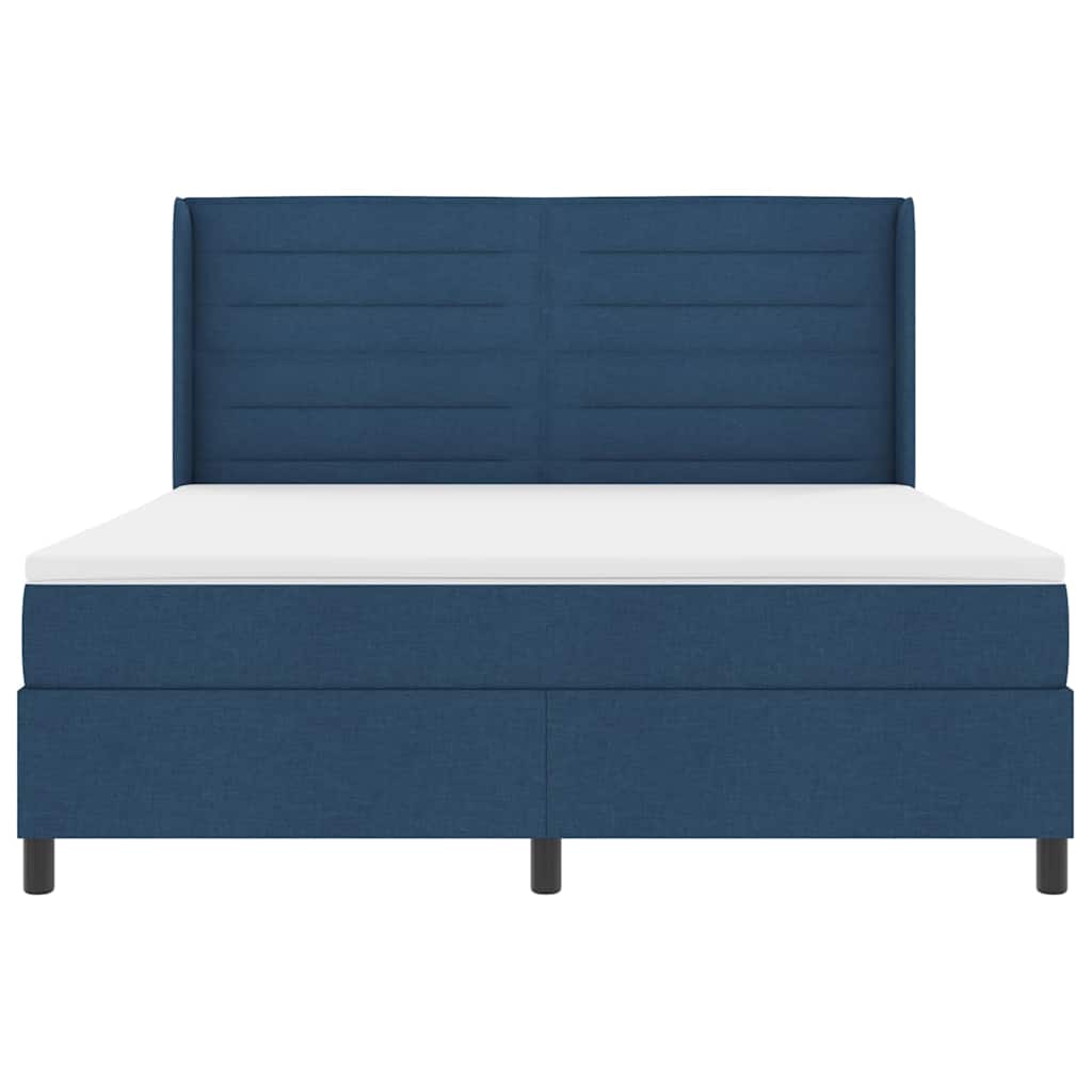 vidaXL LED Κρεβάτι με βάθρο με στρώμα Μπλε 180 x 200 cm ύφασμα