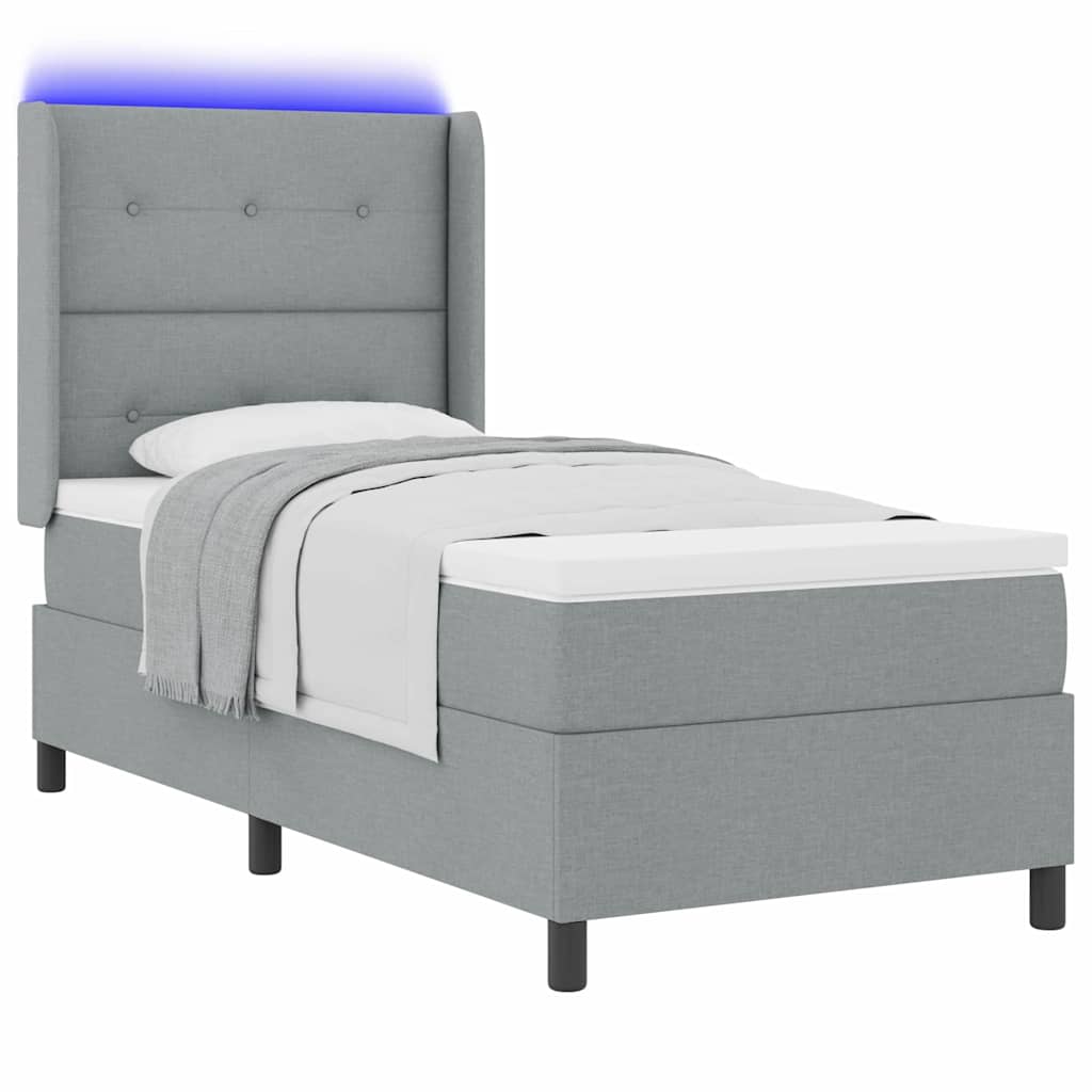 vidaXL LED Κρεβάτι με βάθρο Ανοιχτό γκρι 80 x 200 cm ύφασμα