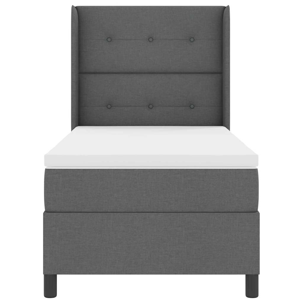 vidaXL LED Κρεβάτι με βάθρο με στρώμα Σκούρο Γκρι 80 x 200 cm ύφασμα