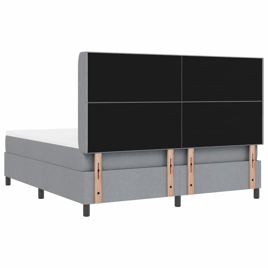 vidaXL LED Κρεβάτι με βάθρο Ανοιχτό γκρι 180 x 200 cm ύφασμα
