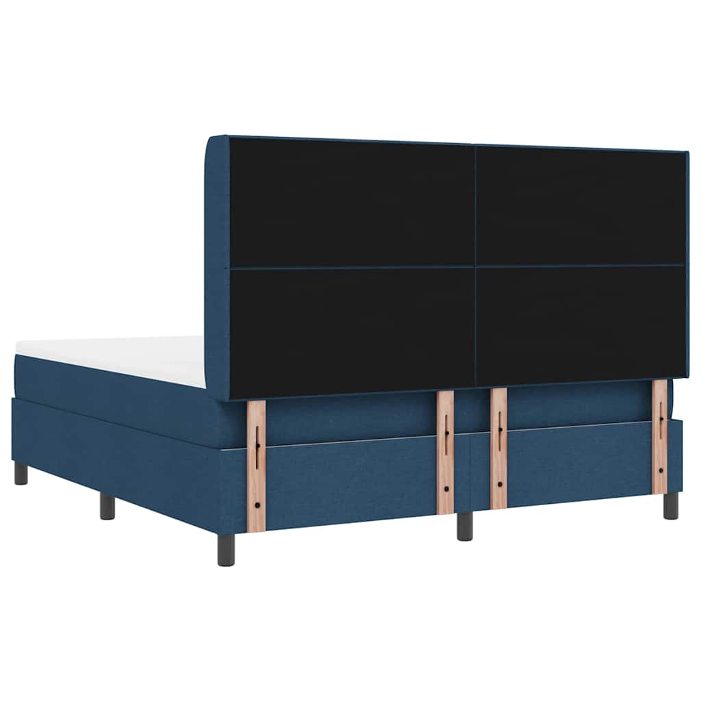 vidaXL LED Κρεβάτι με βάθρο με κεφαλάρι Μπλε 180 x 200 cm ύφασμα