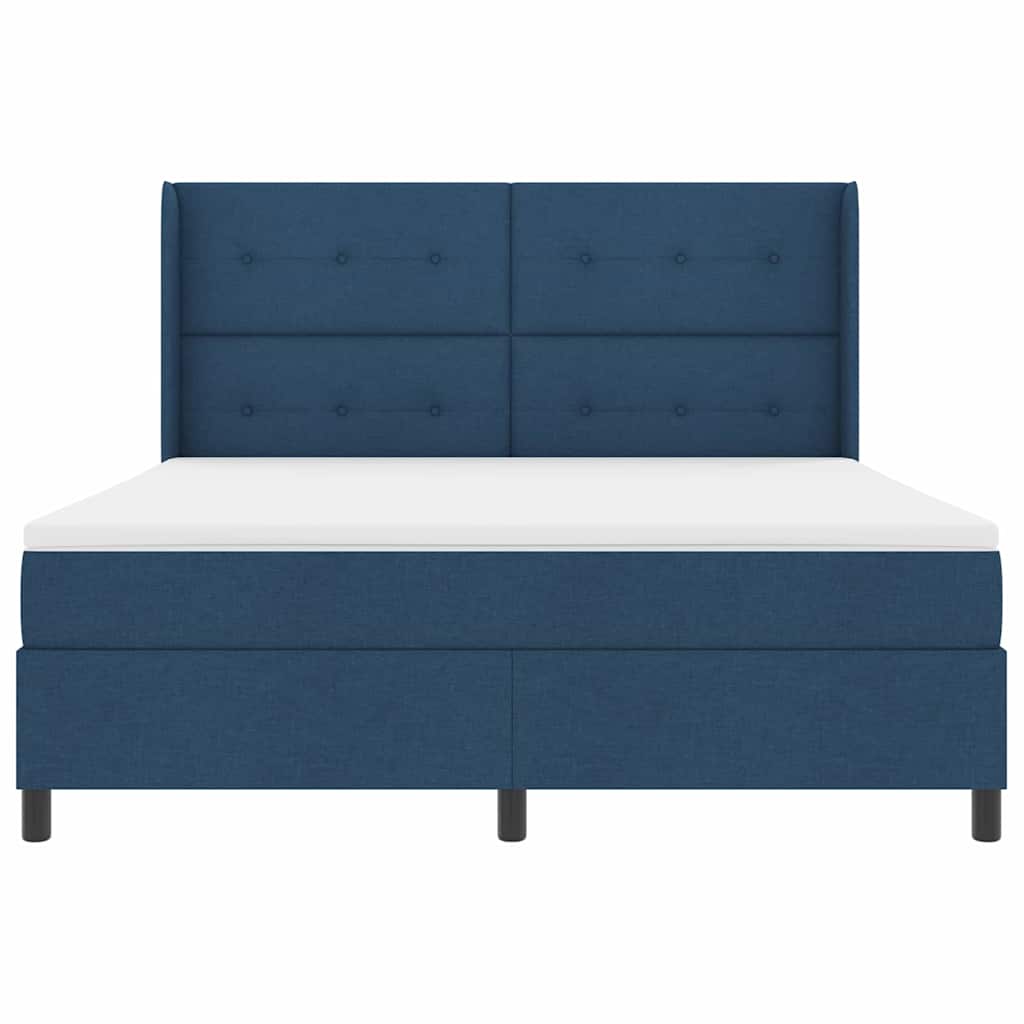 vidaXL LED Κρεβάτι με βάθρο με κεφαλάρι Μπλε 180 x 200 cm ύφασμα