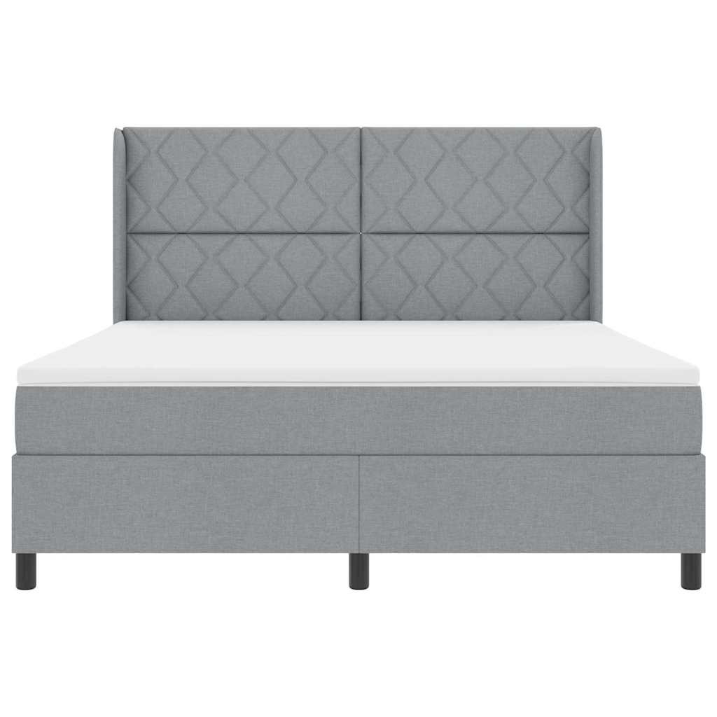 vidaXL LED Κρεβάτι με βάθρο Ανοιχτό γκρι 180 x 200 cm ύφασμα