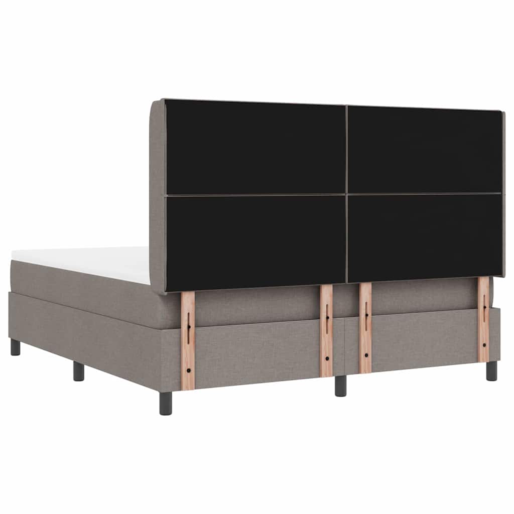 vidaXL LED Κρεβάτι με βάθρο με κεφαλάρι Taupe 180 x 200 cm ύφασμα