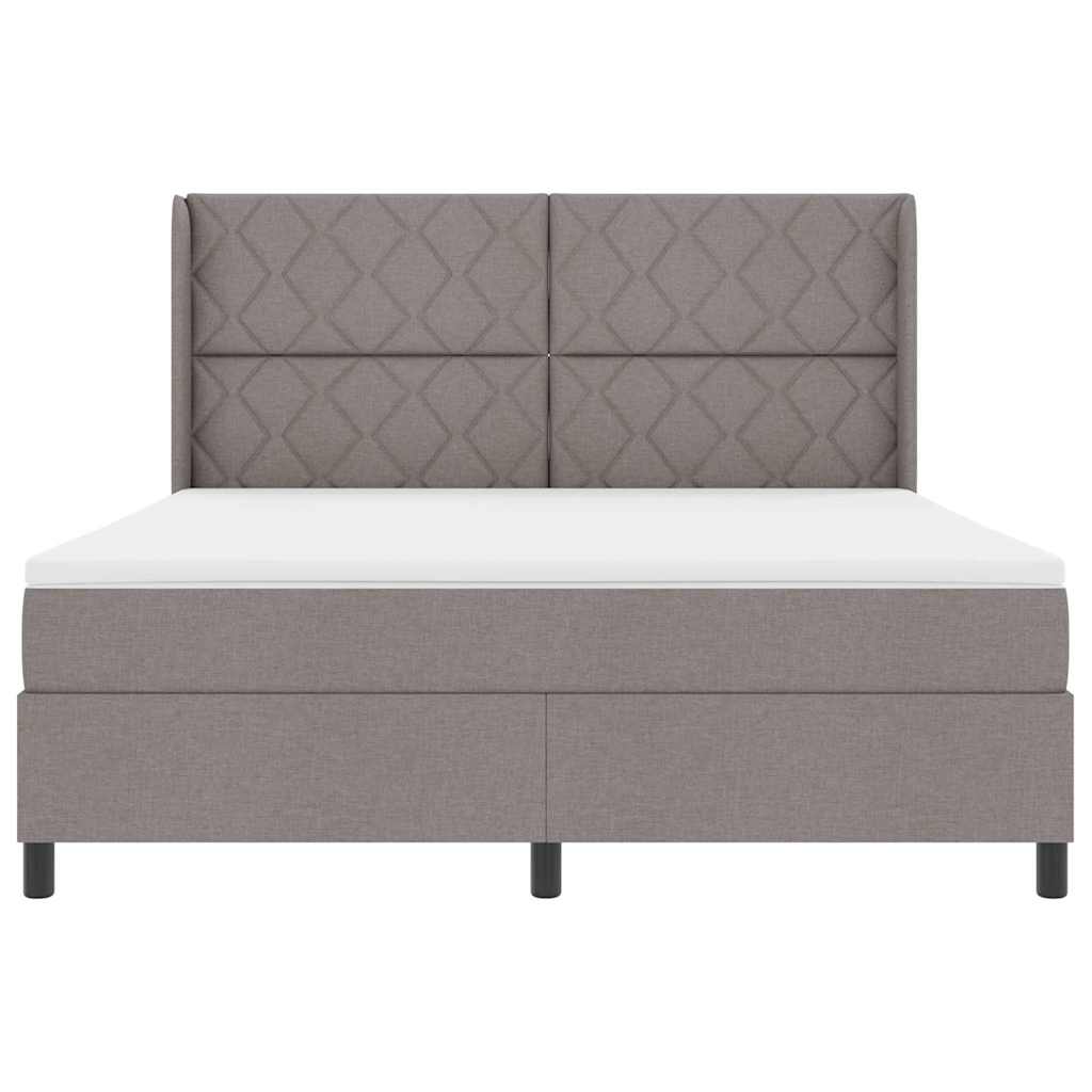 vidaXL LED Κρεβάτι με βάθρο με κεφαλάρι Taupe 180 x 200 cm ύφασμα