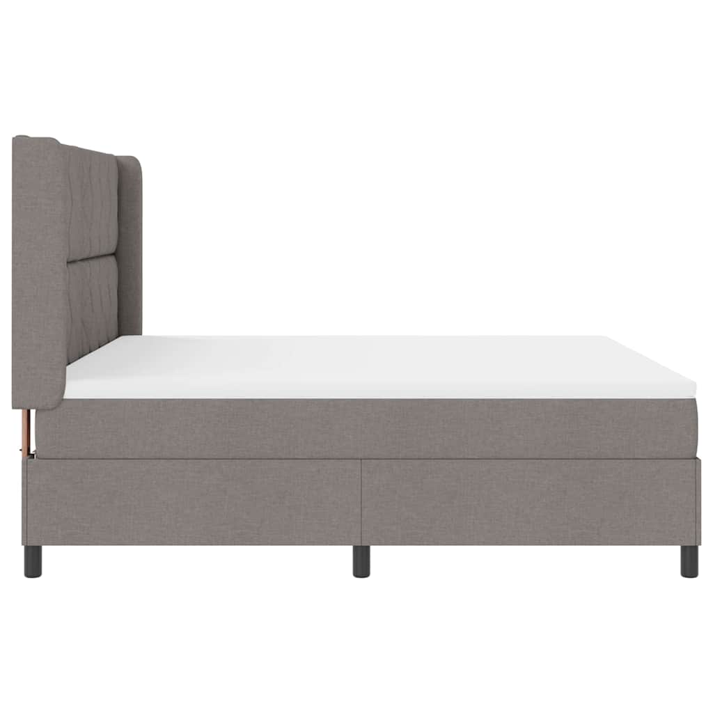 vidaXL LED Κρεβάτι με βάθρο με κεφαλάρι Taupe 180 x 200 cm ύφασμα