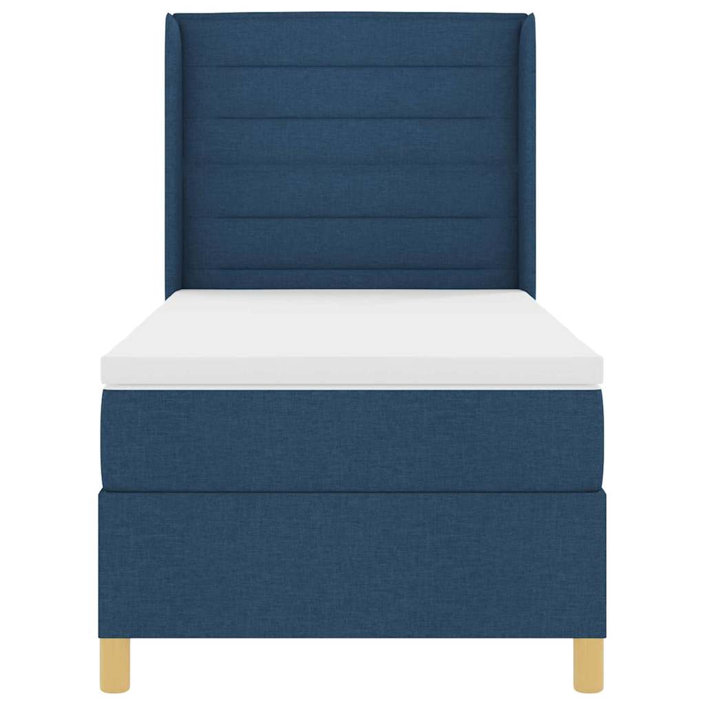 vidaXL Κρεβάτι με ελατήρια με στρώμα Μπλε 90 x 200 cm ύφασμα