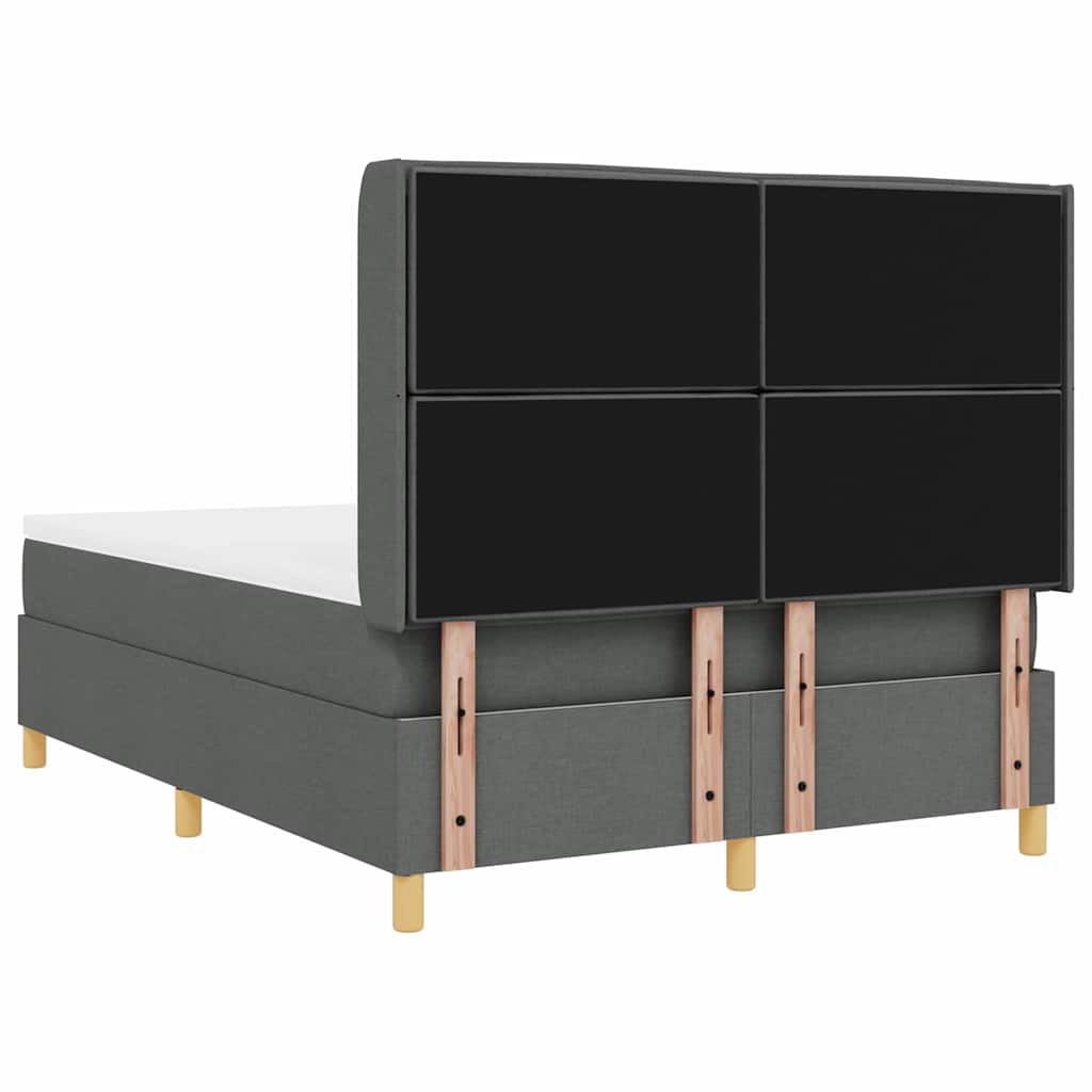 vidaXL Κρεβάτι με ελατήρια με στρώμα Γκρι 140 x 190 cm ύφασμα