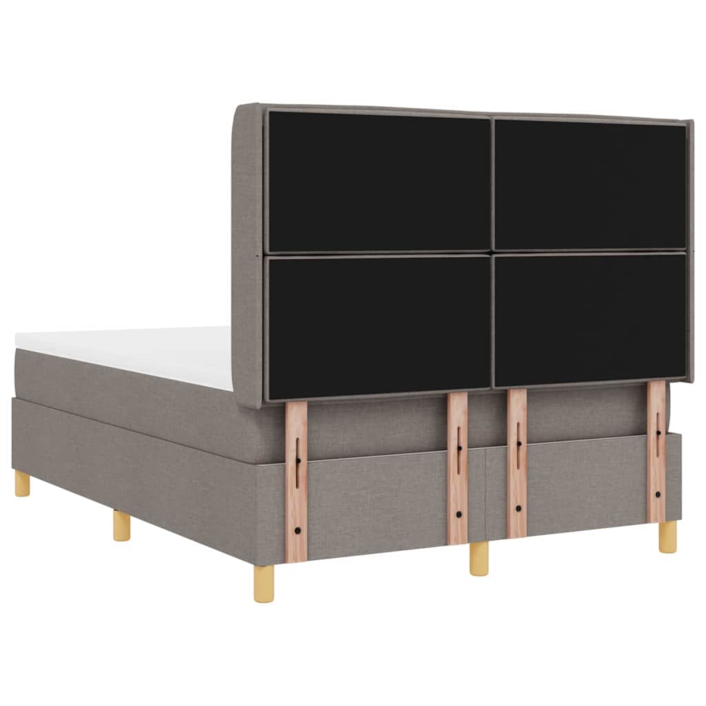 vidaXL Κρεβάτι με ελατήρια με κεφαλάρι Taupe 140 x 190 cm ύφασμα