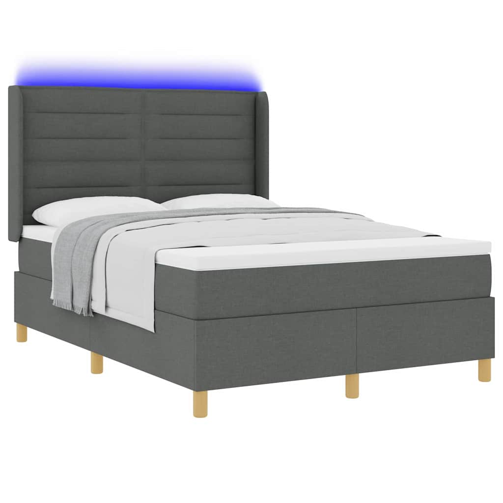vidaXL Κρεβάτι με ελατήρια με κεφαλάρι Γκρι 160 x 200 cm ύφασμα