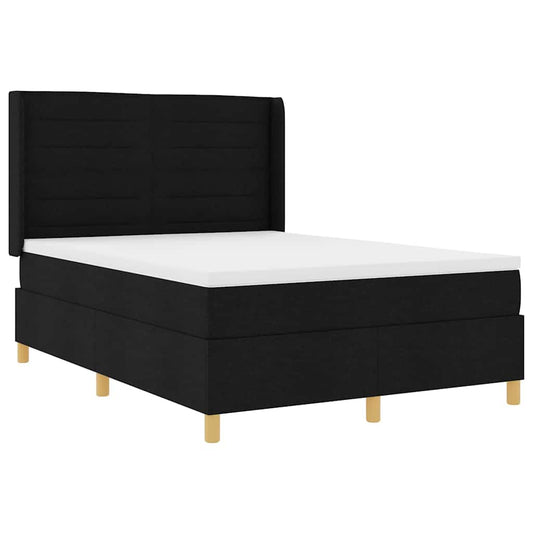 vidaXL Κρεβάτι με ελατήρια με κεφαλάρι Μαύρο 160 x 200 cm ύφασμα
