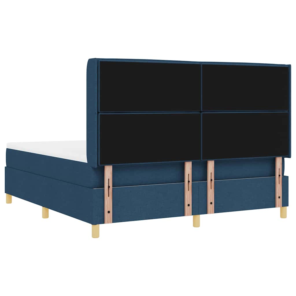 vidaXL Κρεβάτι με ελατήρια με κεφαλάρι Μπλε 180 x 200 cm ύφασμα