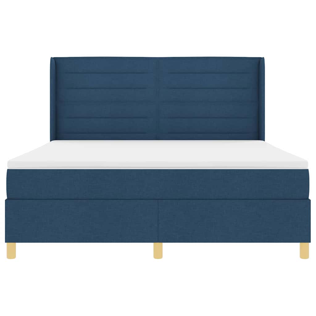 vidaXL Κρεβάτι με ελατήρια με κεφαλάρι Μπλε 180 x 200 cm ύφασμα