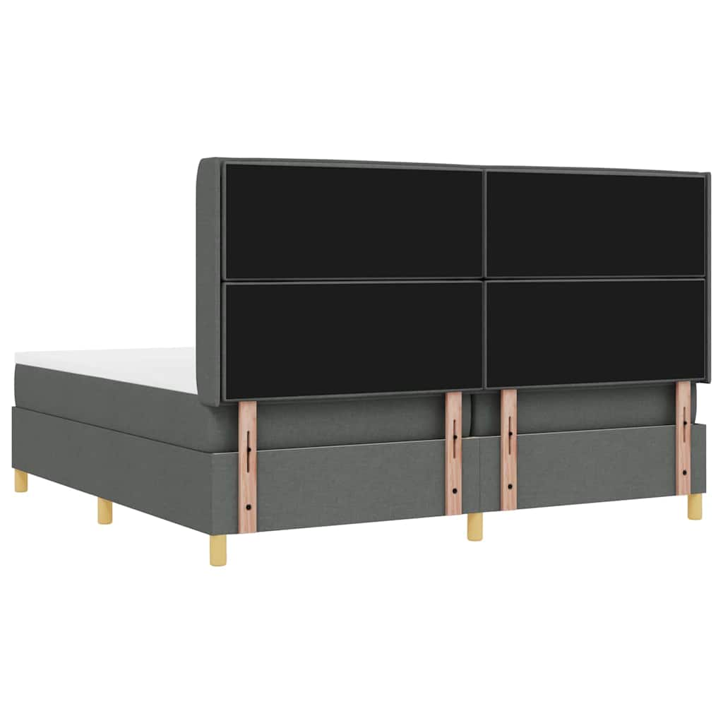 vidaXL Κρεβάτι με ελατήρια με στρώμα με led Γκρι 140 x 200 cm ύφασμα