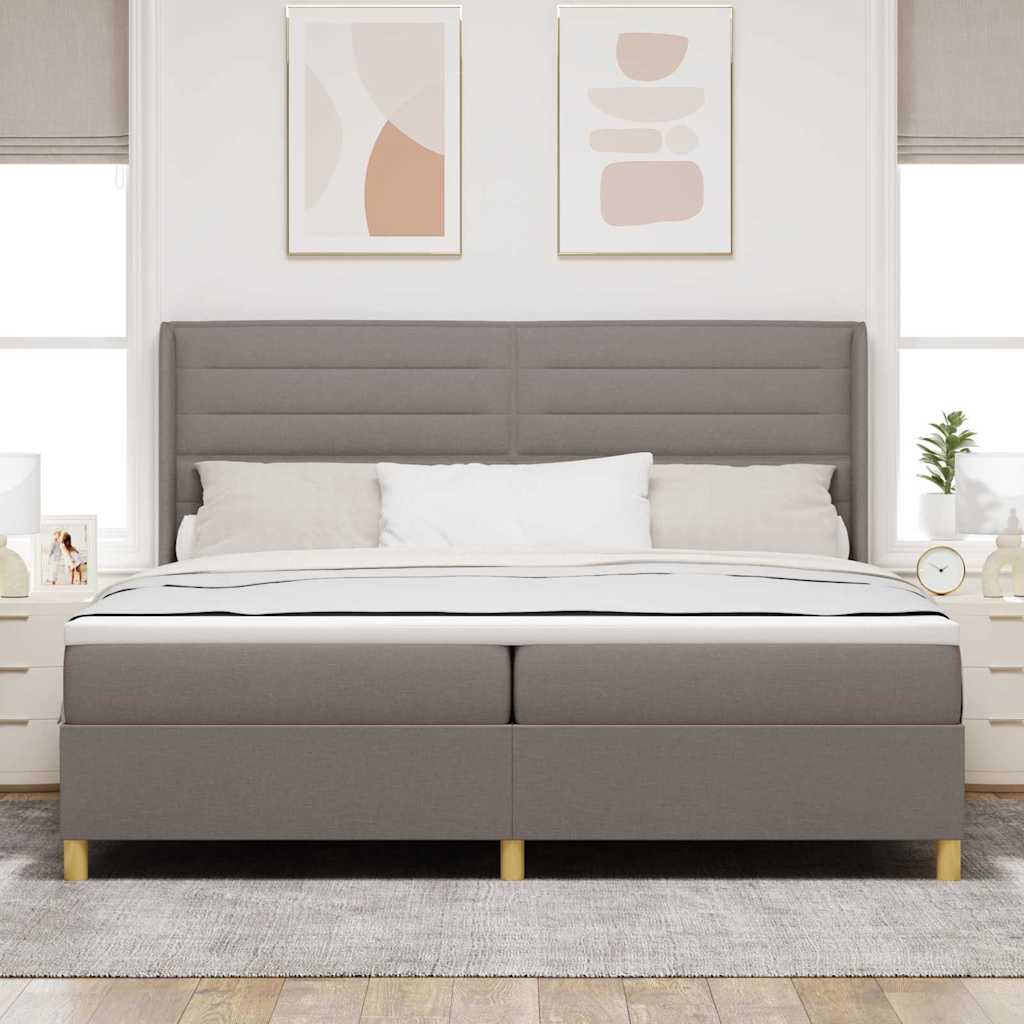 vidaXL Κρεβάτι με ελατήρια με στρώμα Taupe 140 x 200 cm ύφασμα