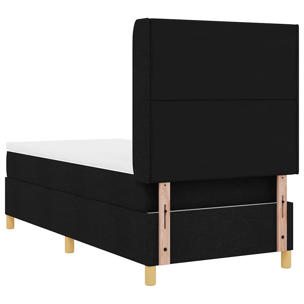 vidaXL Κρεβάτι με ελατήρια με στρώμα Μαύρο 140 x 190 cm ύφασμα