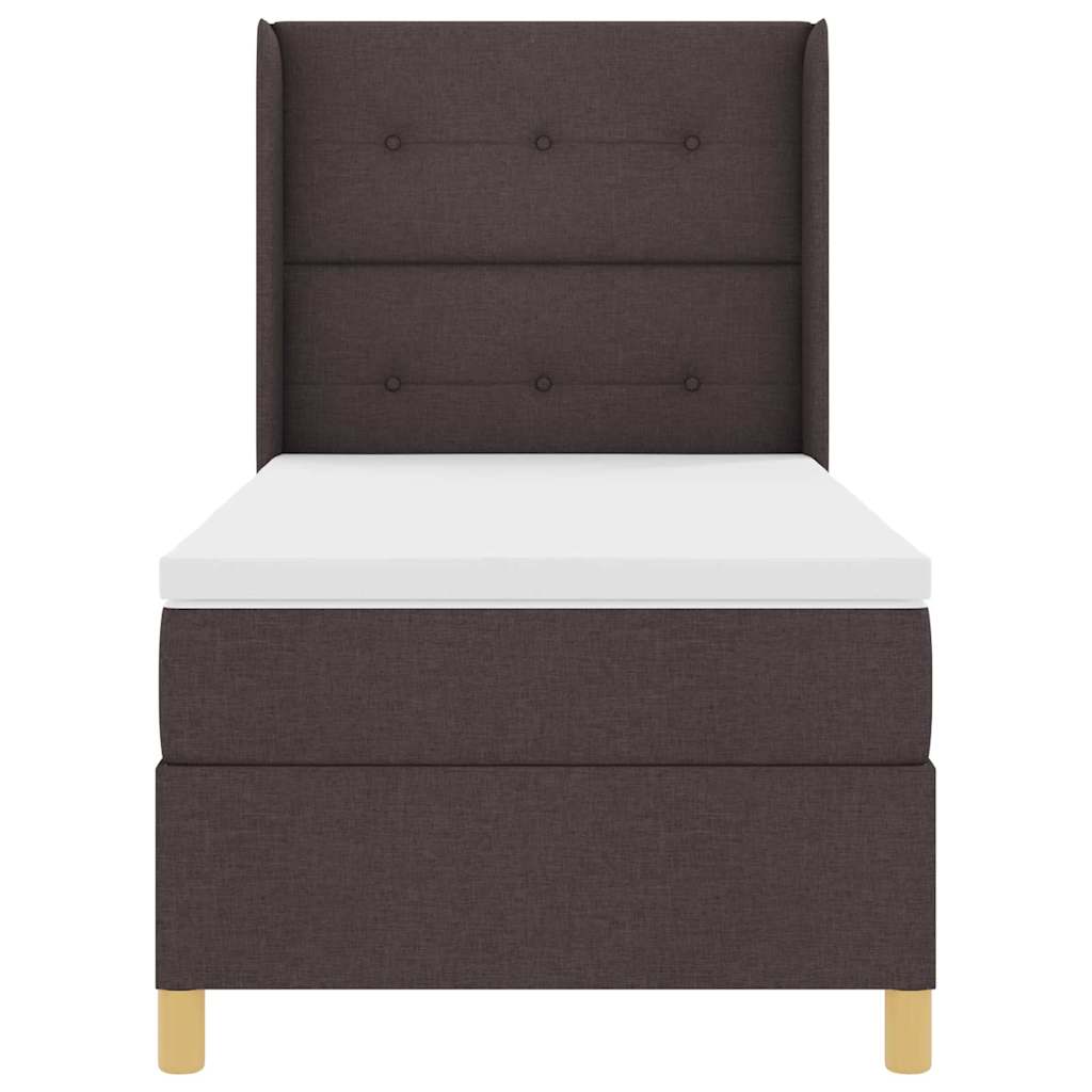 vidaXL Κρεβάτι με ελατήρια με στρώμα Καφέ 140 x 190 cm ύφασμα