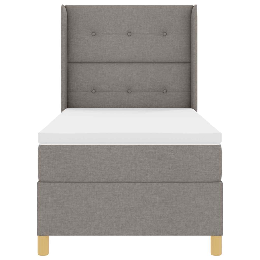 vidaXL Κρεβάτι με ελατήρια με κεφαλάρι Taupe 90 x 190 cm ύφασμα