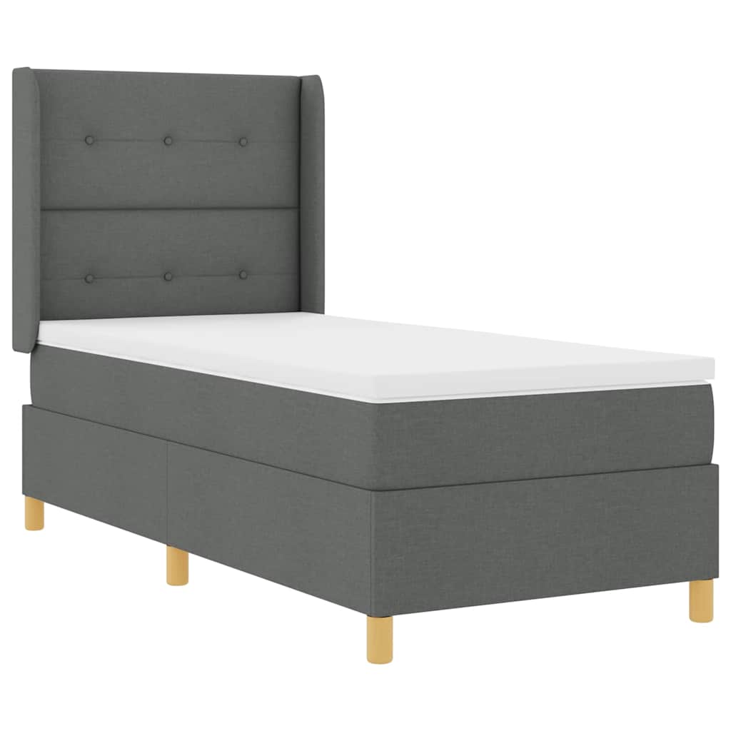 vidaXL Κρεβάτι με ελατήρια με κεφαλάρι Γκρι 100 x 200 cm ύφασμα