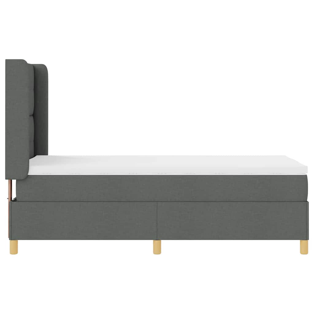 vidaXL Κρεβάτι με ελατήρια με κεφαλάρι Γκρι 100 x 200 cm ύφασμα