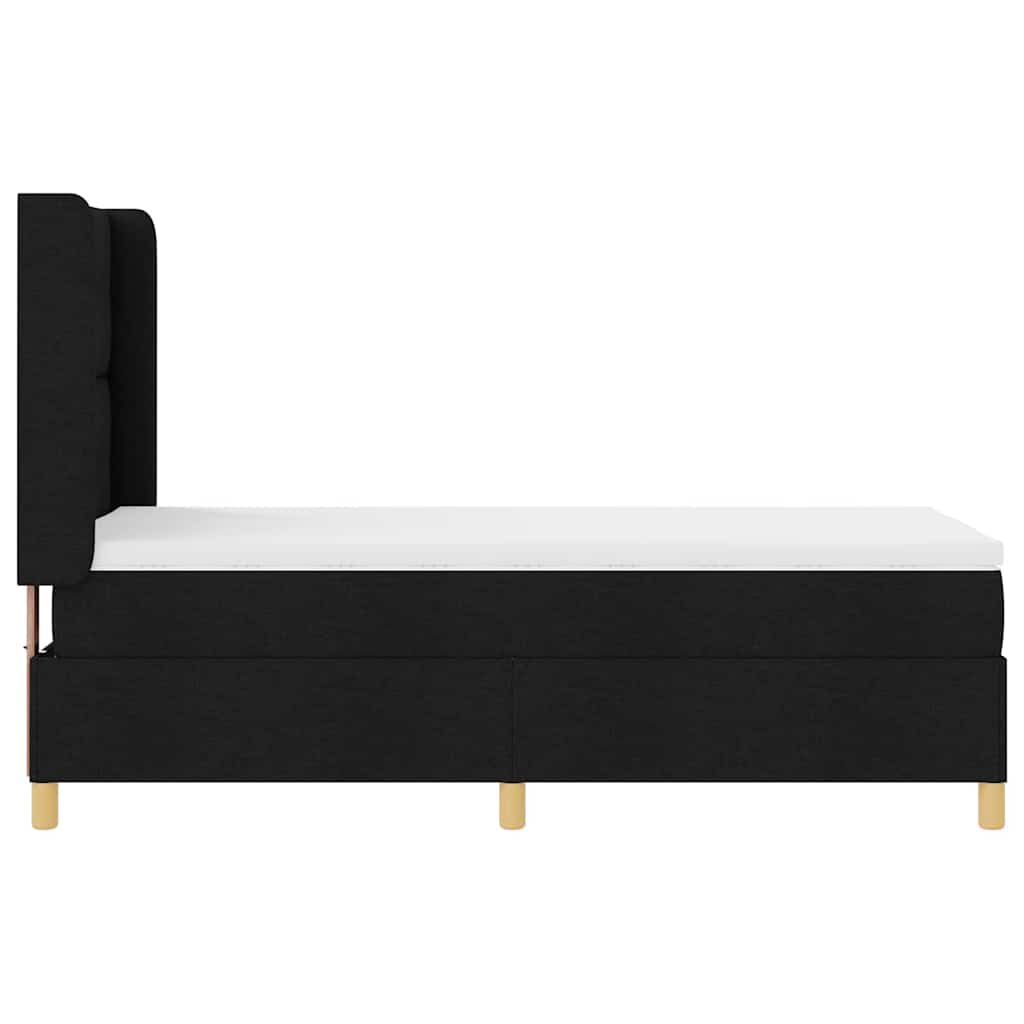 vidaXL Κρεβάτι με ελατήρια με κεφαλάρι Μαύρο 100 x 200 cm ύφασμα