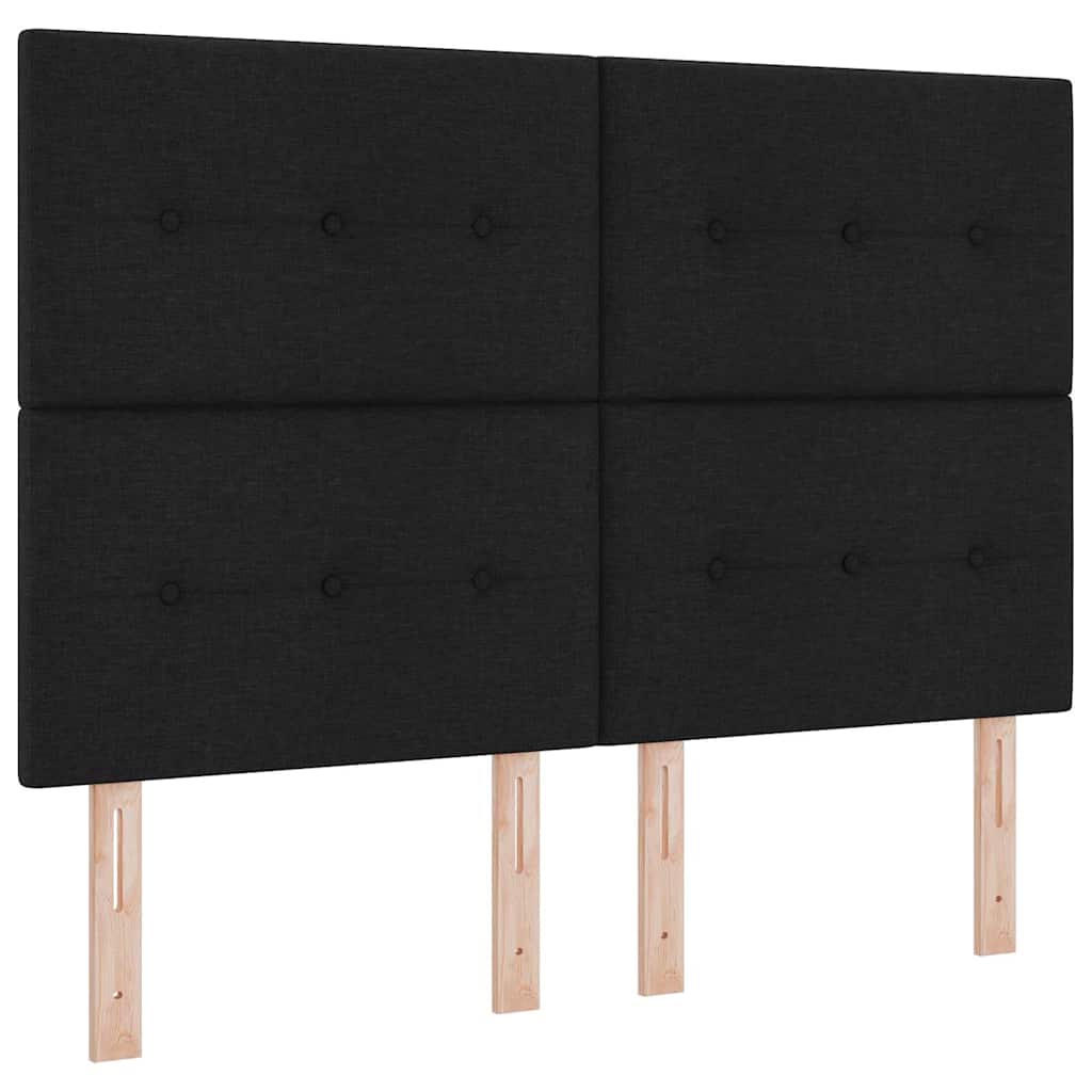 vidaXL Κρεβάτι με ελατήρια με κεφαλάρι Μαύρο 140 x 190 cm ύφασμα