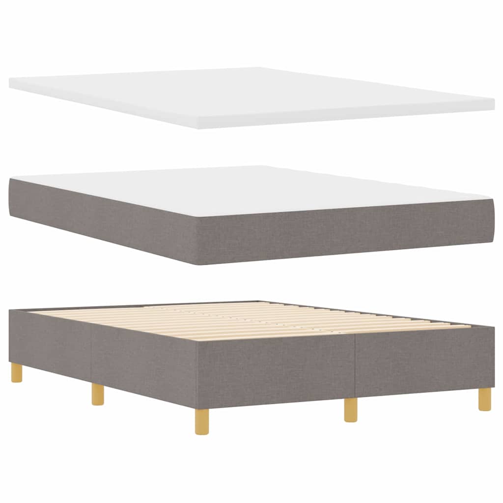 vidaXL Κρεβάτι με ελατήρια με στρώμα Taupe 140 x 190 cm ύφασμα