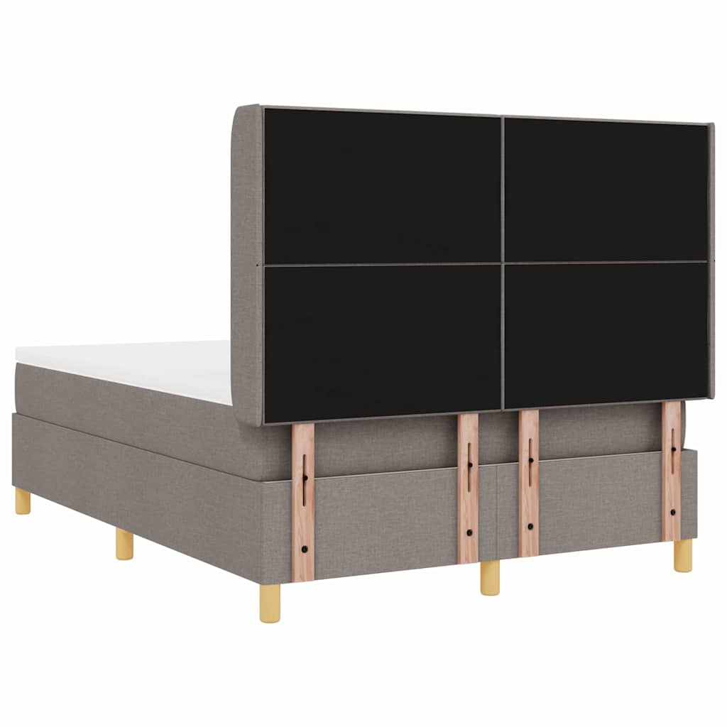 vidaXL Κρεβάτι με ελατήρια με στρώμα Taupe 140 x 190 cm ύφασμα