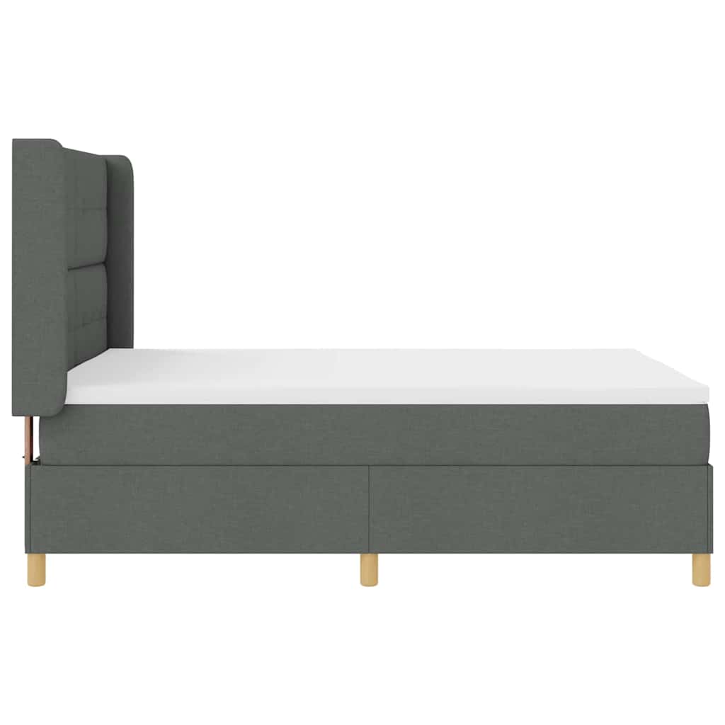 vidaXL Κρεβάτι με ελατήρια με στρώμα Γκρι 140 x 200 cm ύφασμα