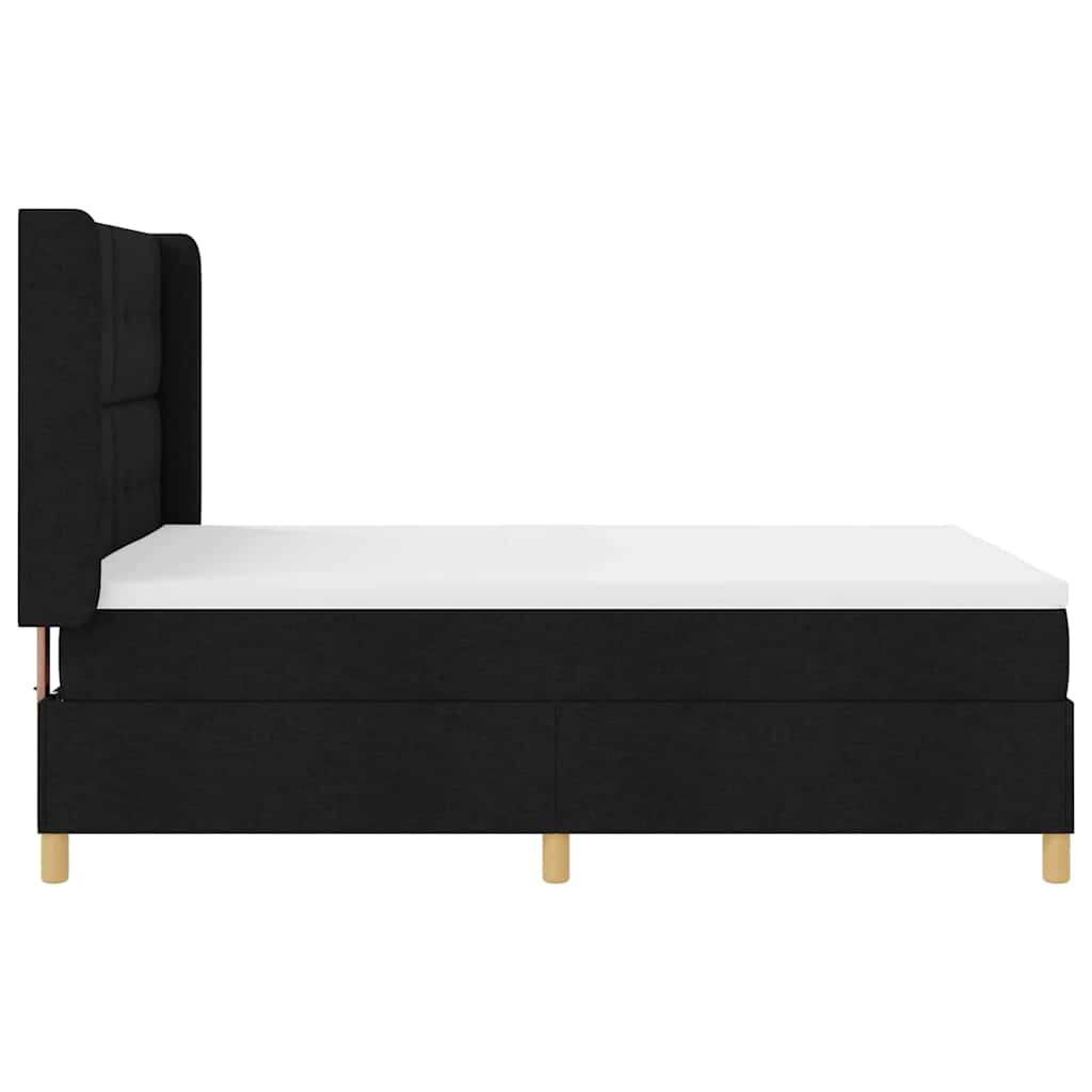 vidaXL Κρεβάτι με ελατήρια με κεφαλάρι Μαύρο 140 x 200 cm ύφασμα