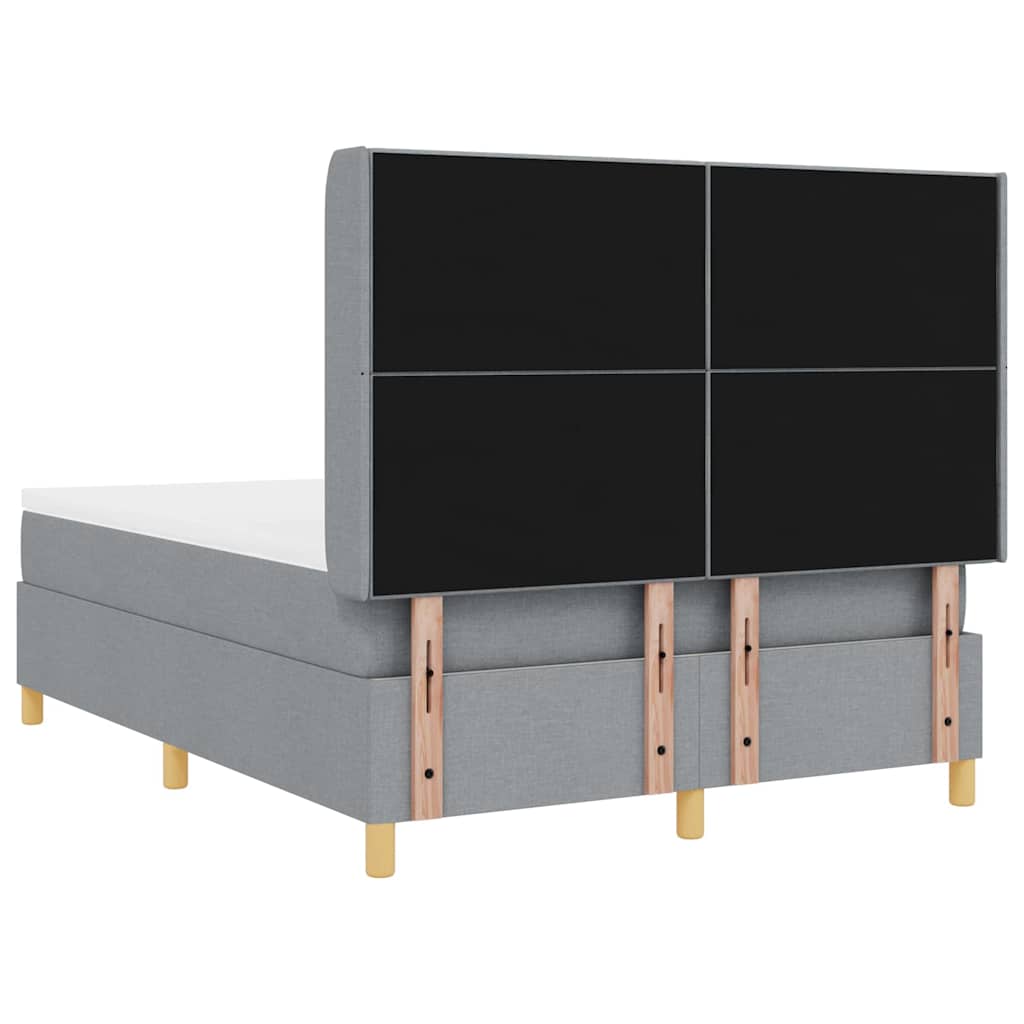 vidaXL Κρεβάτι με ελατήρια Ανοιχτό γκρι 160 x 200 cm ύφασμα