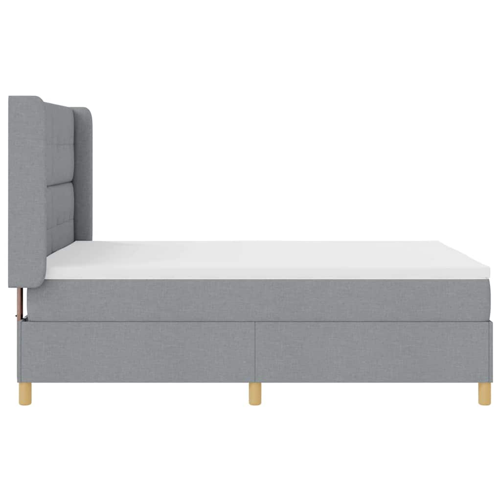 vidaXL Κρεβάτι με ελατήρια Ανοιχτό γκρι 160 x 200 cm ύφασμα