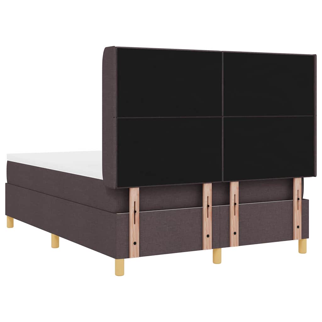 vidaXL Κρεβάτι με ελατήρια με στρώμα Καφέ 140 x 200 cm ύφασμα