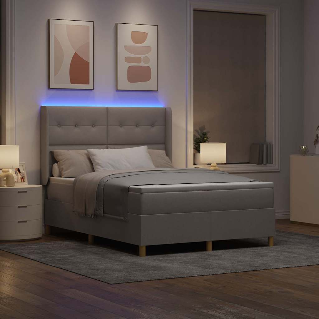 vidaXL Κρεβάτι με ελατήρια με κεφαλάρι Taupe 160 x 200 cm ύφασμα