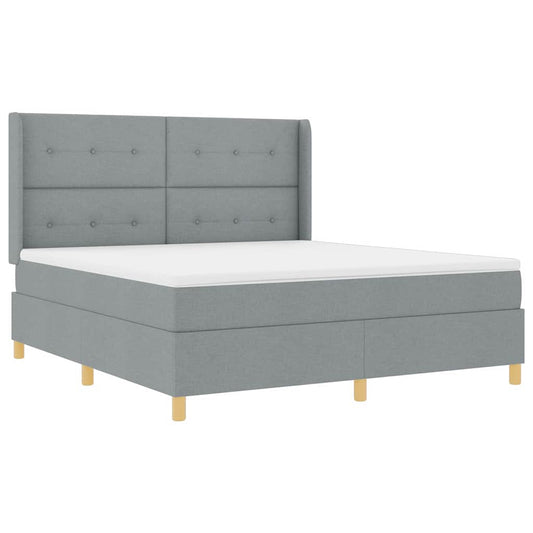 vidaXL Κρεβάτι με ελατήρια Ανοιχτό γκρι 180 x 200 cm ύφασμα