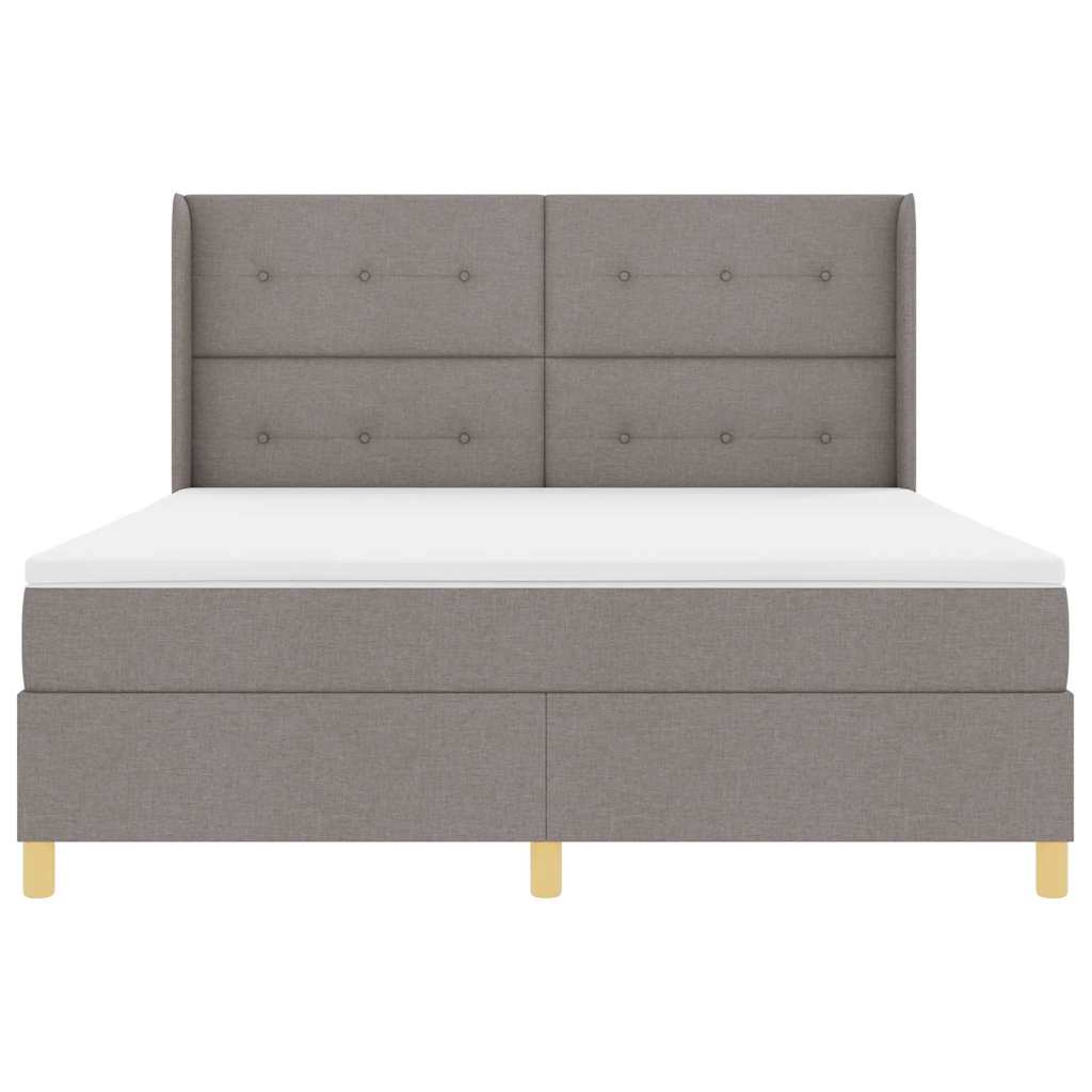 vidaXL Κρεβάτι με ελατήρια με κεφαλάρι Taupe 180 x 200 cm ύφασμα
