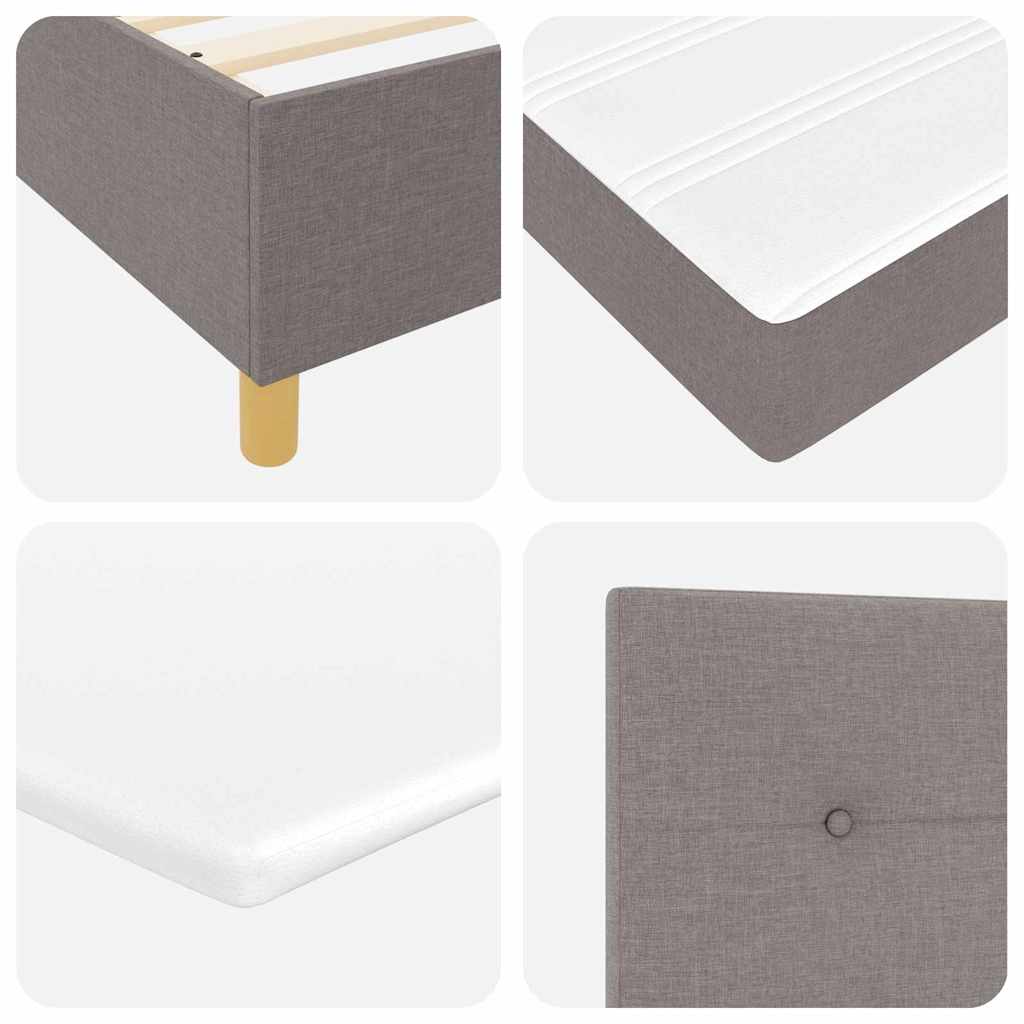 vidaXL Κρεβάτι με ελατήρια με κεφαλάρι Taupe 200 x 200 cm ύφασμα