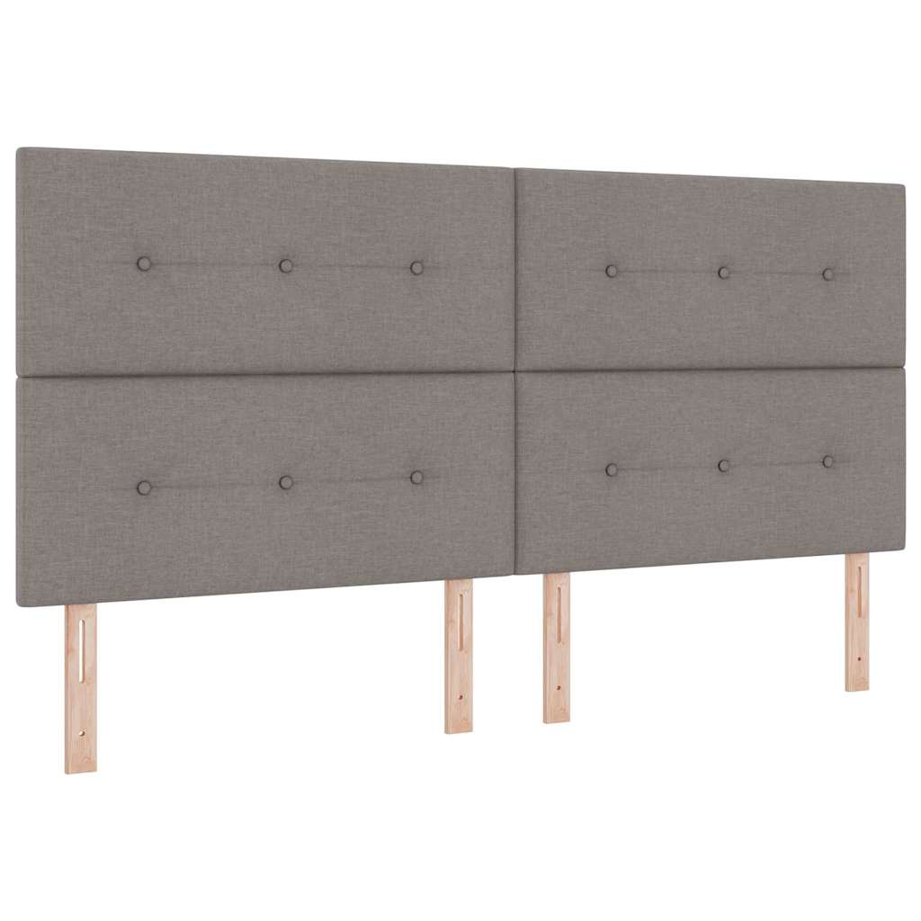 vidaXL Κρεβάτι με ελατήρια με κεφαλάρι Taupe 200 x 200 cm ύφασμα