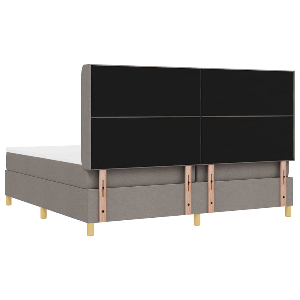 vidaXL Κρεβάτι με ελατήρια με κεφαλάρι Taupe 200 x 200 cm ύφασμα
