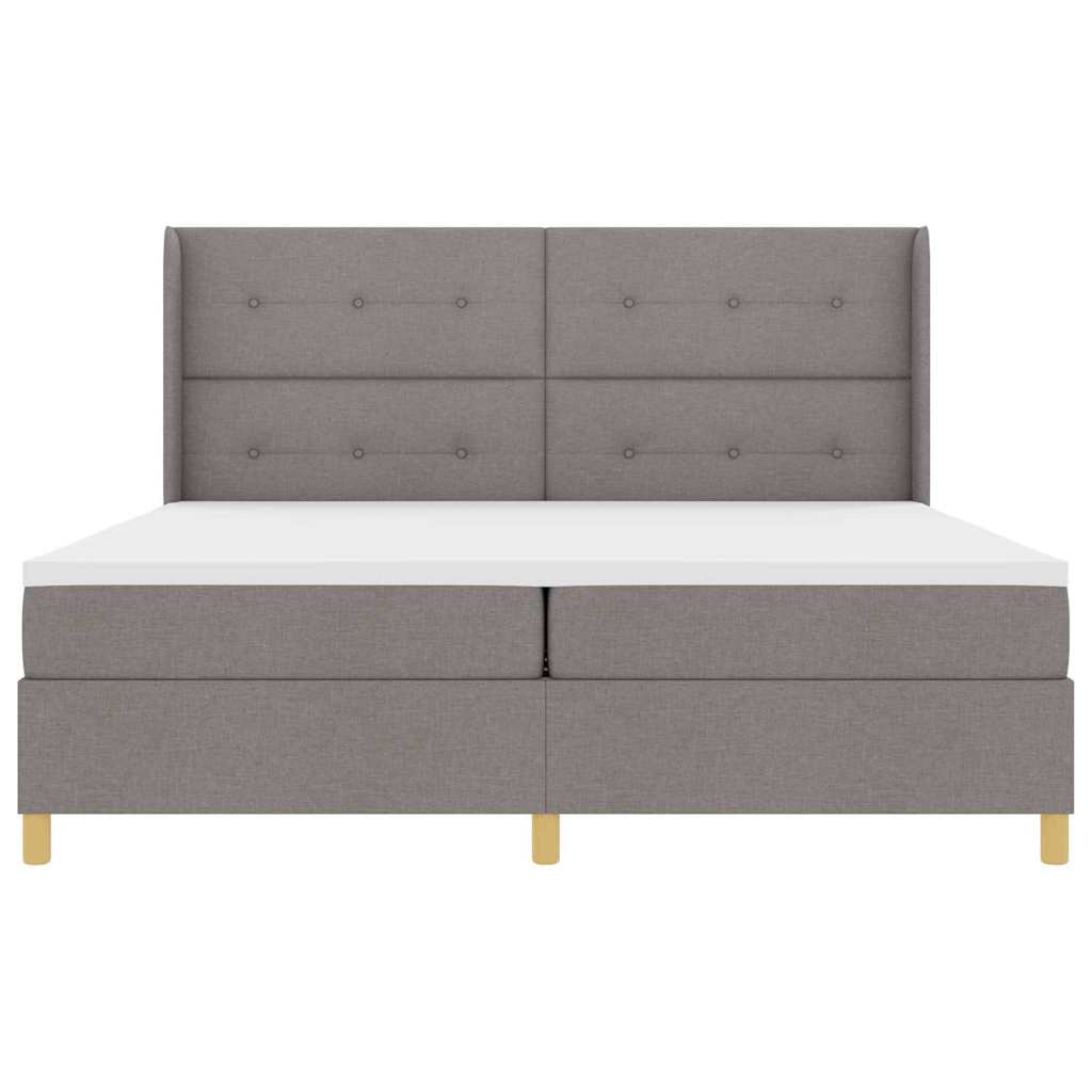 vidaXL Κρεβάτι με ελατήρια με κεφαλάρι Taupe 200 x 200 cm ύφασμα