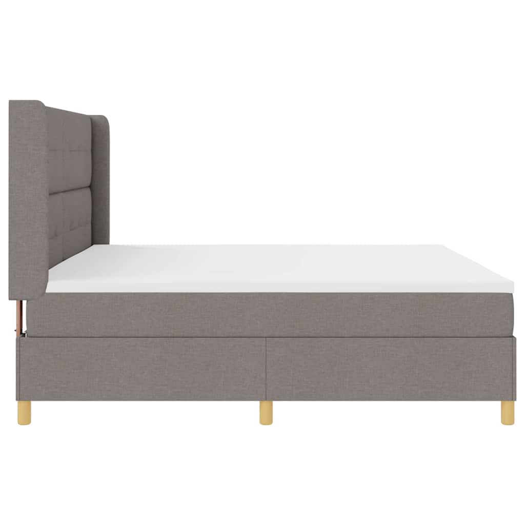 vidaXL Κρεβάτι με ελατήρια με κεφαλάρι Taupe 200 x 200 cm ύφασμα