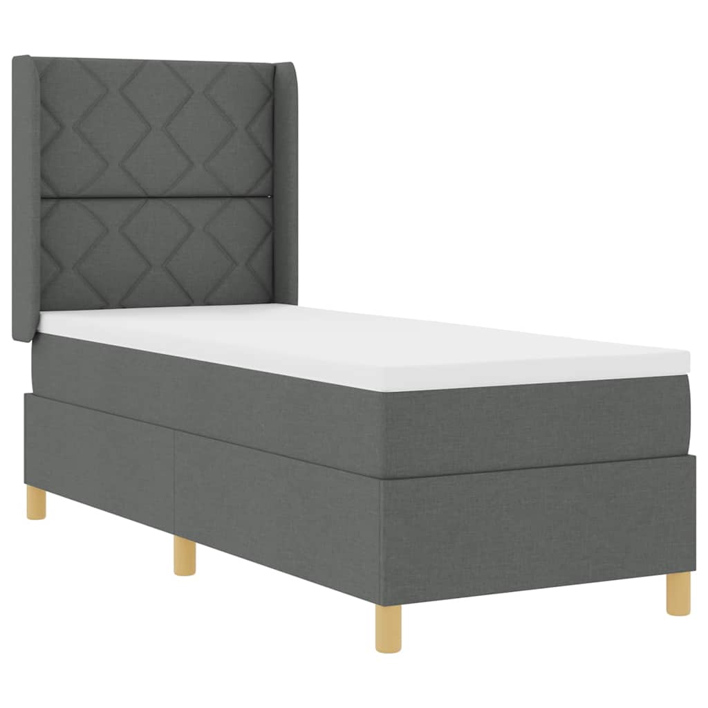 vidaXL Κρεβάτι με ελατήρια με κεφαλάρι Γκρι 80 x 200 cm ύφασμα
