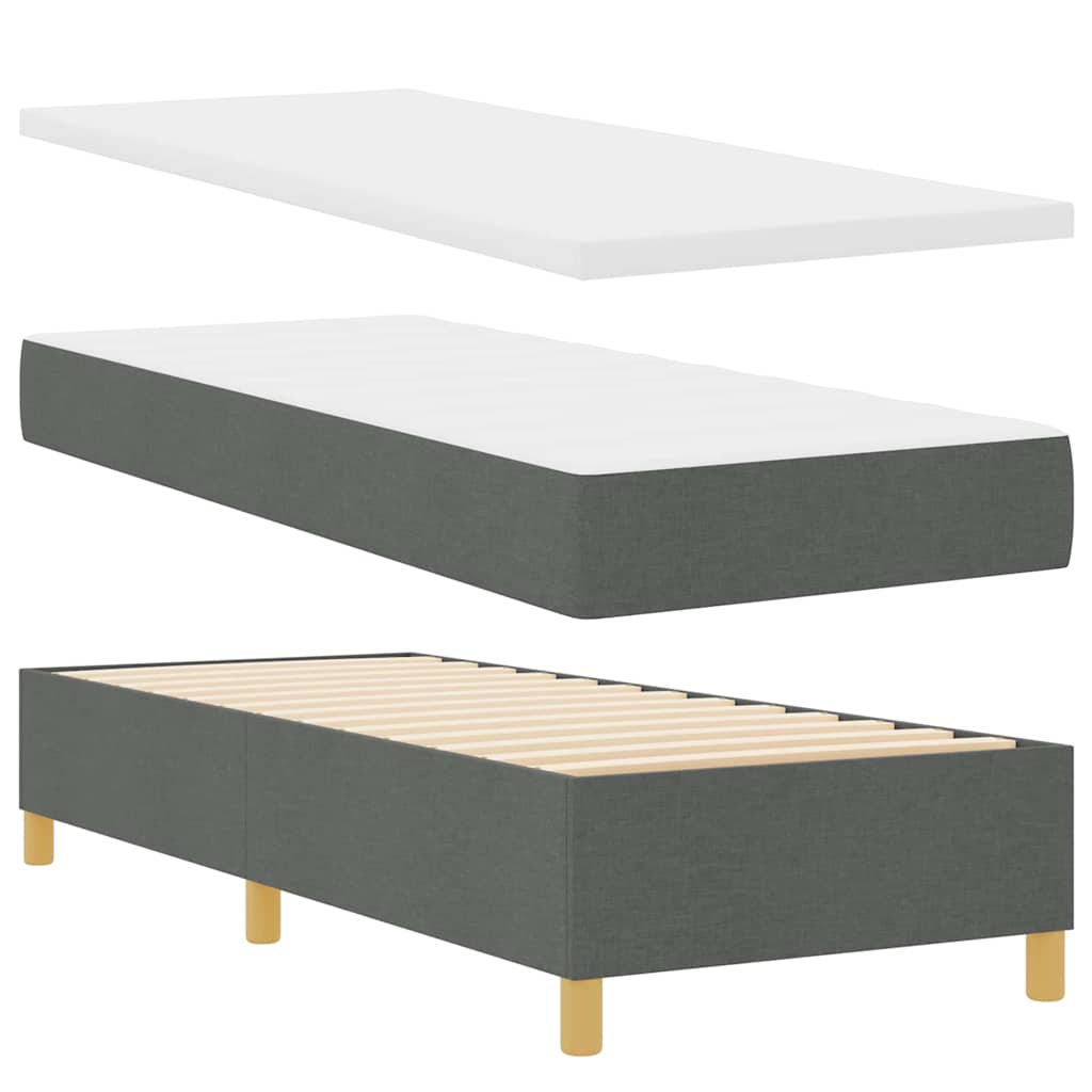 vidaXL Κρεβάτι με ελατήρια με κεφαλάρι Γκρι 80 x 200 cm ύφασμα