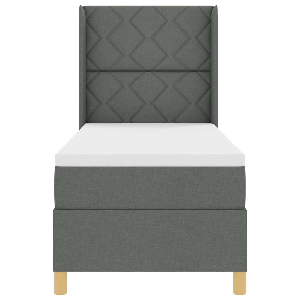 vidaXL Κρεβάτι με ελατήρια με κεφαλάρι Γκρι 80 x 200 cm ύφασμα