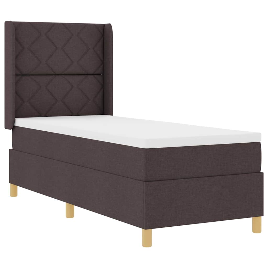 vidaXL Κρεβάτι με ελατήρια με κεφαλάρι Καφέ 80 x 200 cm ύφασμα