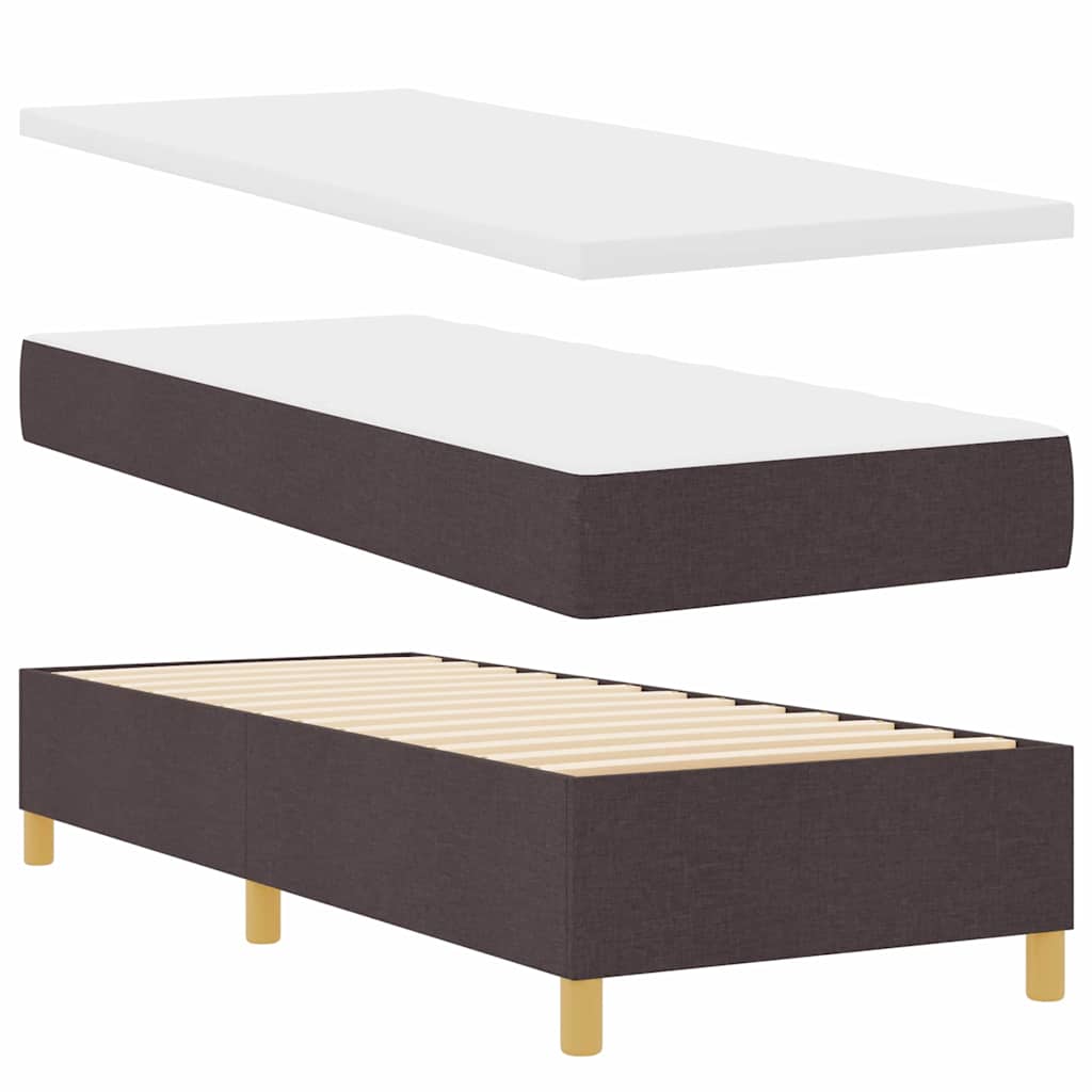 vidaXL Κρεβάτι με ελατήρια με κεφαλάρι Καφέ 80 x 200 cm ύφασμα