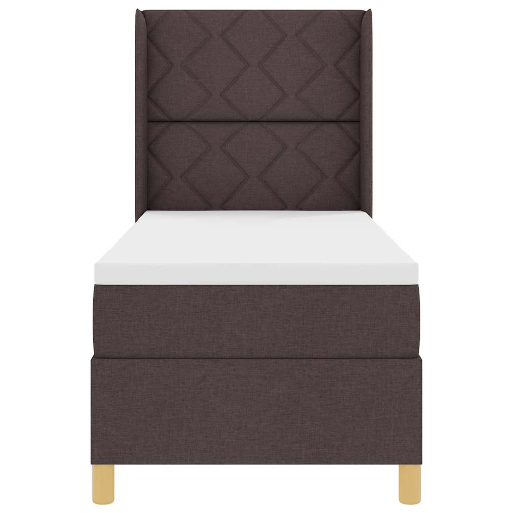 vidaXL Κρεβάτι με ελατήρια με κεφαλάρι Καφέ 80 x 200 cm ύφασμα
