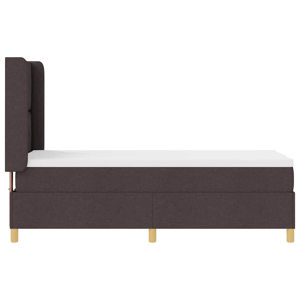 vidaXL Κρεβάτι με ελατήρια με κεφαλάρι Καφέ 80 x 200 cm ύφασμα