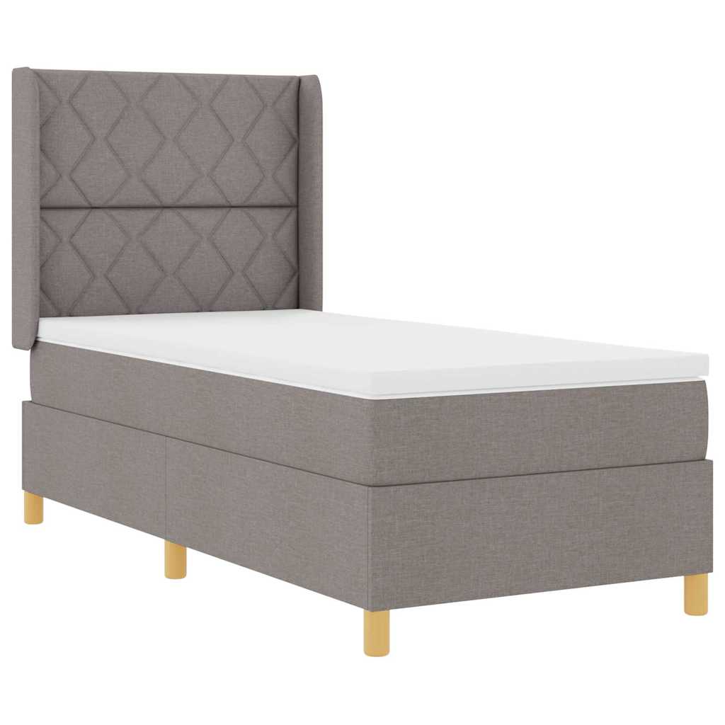 vidaXL Κρεβάτι με ελατήρια με κεφαλάρι Taupe 90 x 190 cm ύφασμα